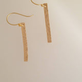 Earrings - 14k Gold Filled Bar with Hammered Texture. 2 Sizes