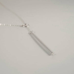 Necklace - Sterling Silver Long Bar Lariat
