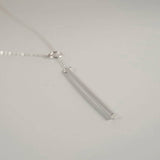 Necklace - Sterling Silver Long Bar Lariat