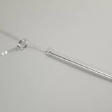Necklace - Sterling Silver Long Bar Lariat