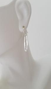 Earrings - Sterling Silver Skinny Ovals with Hammered texture. Multiple Styles and Sizes