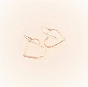 Earrings - 14k gf Hammered Hearts