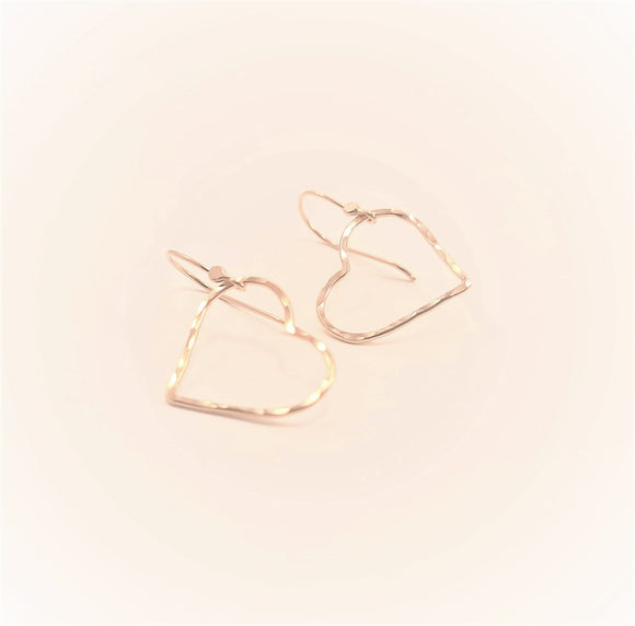 Earrings - 14k gf Hammered Hearts